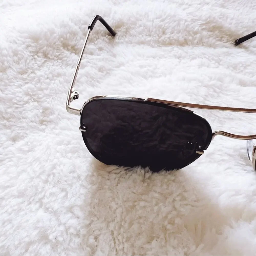 Lara Dark Gray & Silver Lenses Polarized Sunglasses